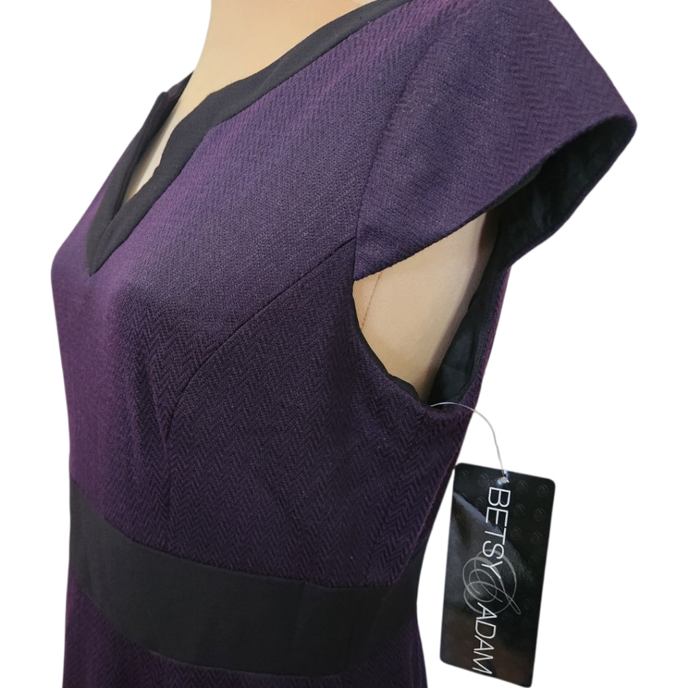 BETSY & ADAM Cap Sleeve Sheath Dress - Size 4 - Picture 7 of 14
